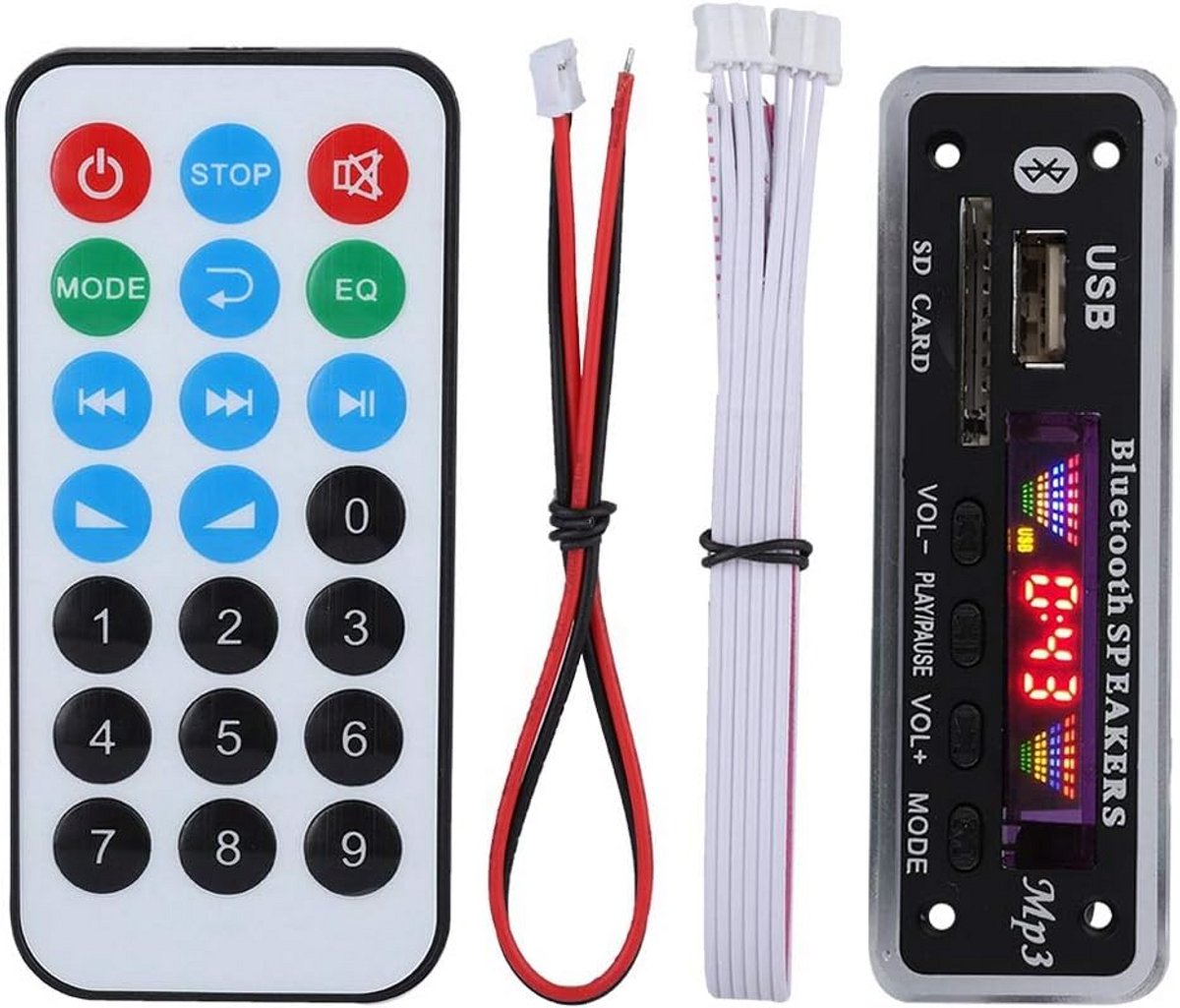 Bluetooth MP3 WMA Decoder Board met FM Radio en Afstandsbediening voor Auto Audio