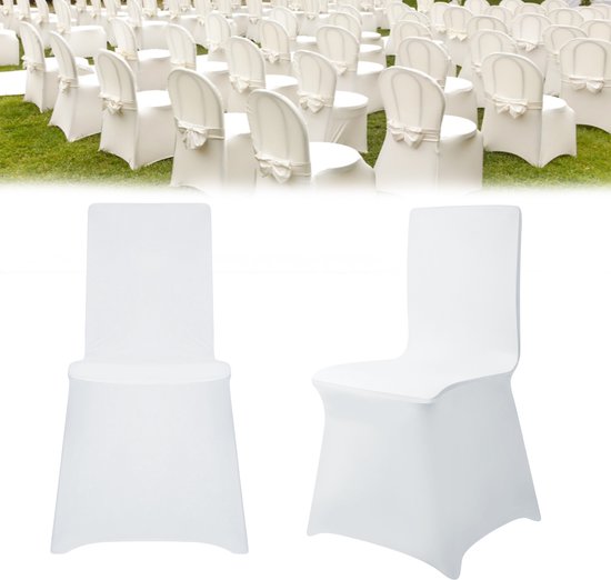 Froadp 100 stuks Universele stoelhoezen Stretch stoelhoezen Stoelhoezen voor bruiloften, doopfeesten, verjaardagsfeesten Decoratie voor bruiloften, doopfeesten en verjaardagsfeesten