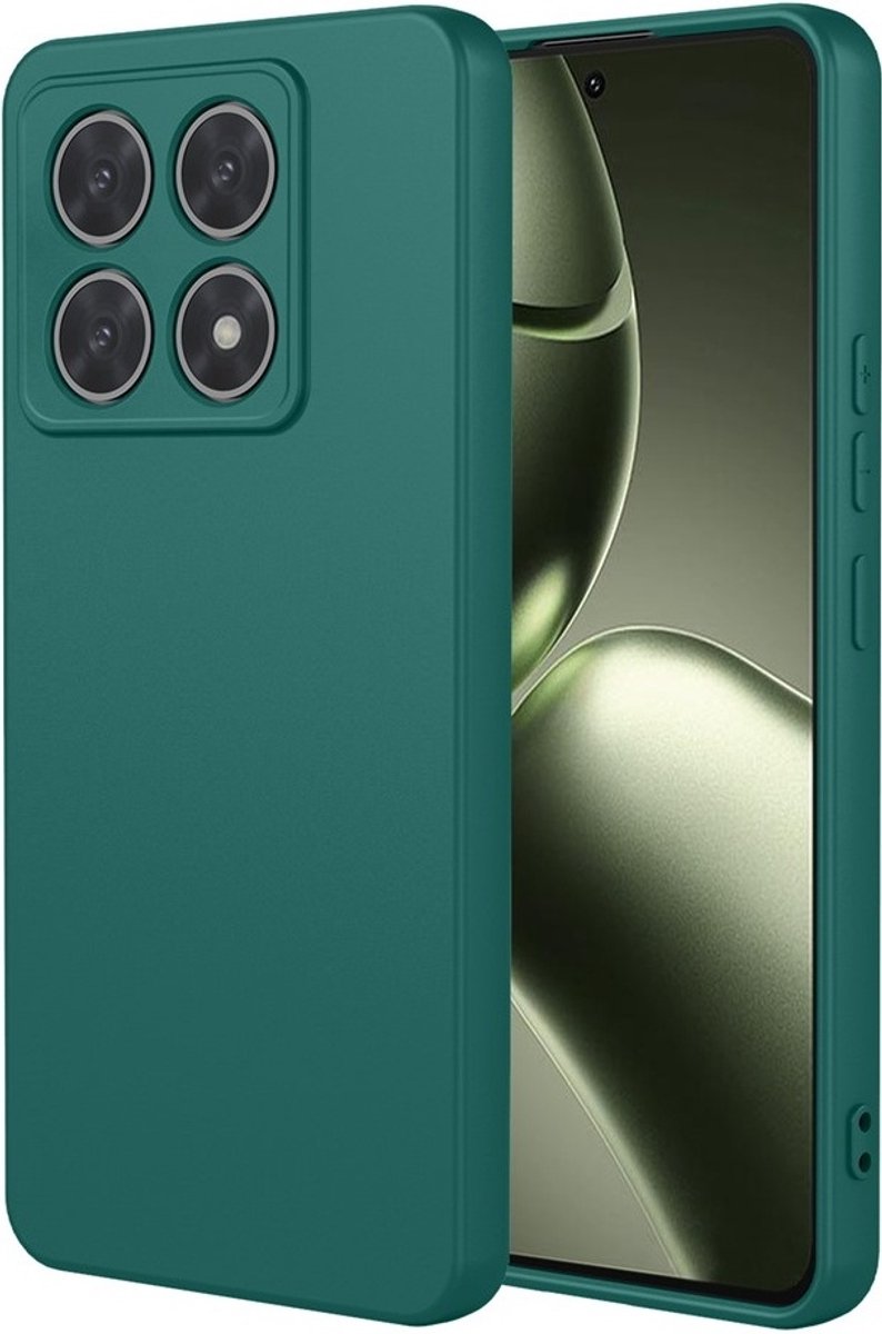 Hoesje geschikt voor Xiaomi 14T - Phonesta Soft Silk Silicone Back Cover - Donkergroen