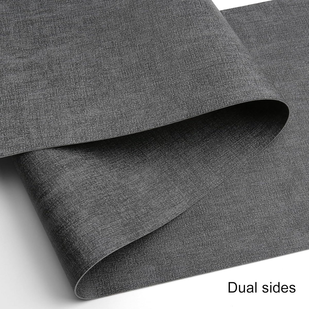 Tafelloper Kunstleer Dubbelzijdig Antislip Wasbaar Hittebestendig 40x140 cm Grijs