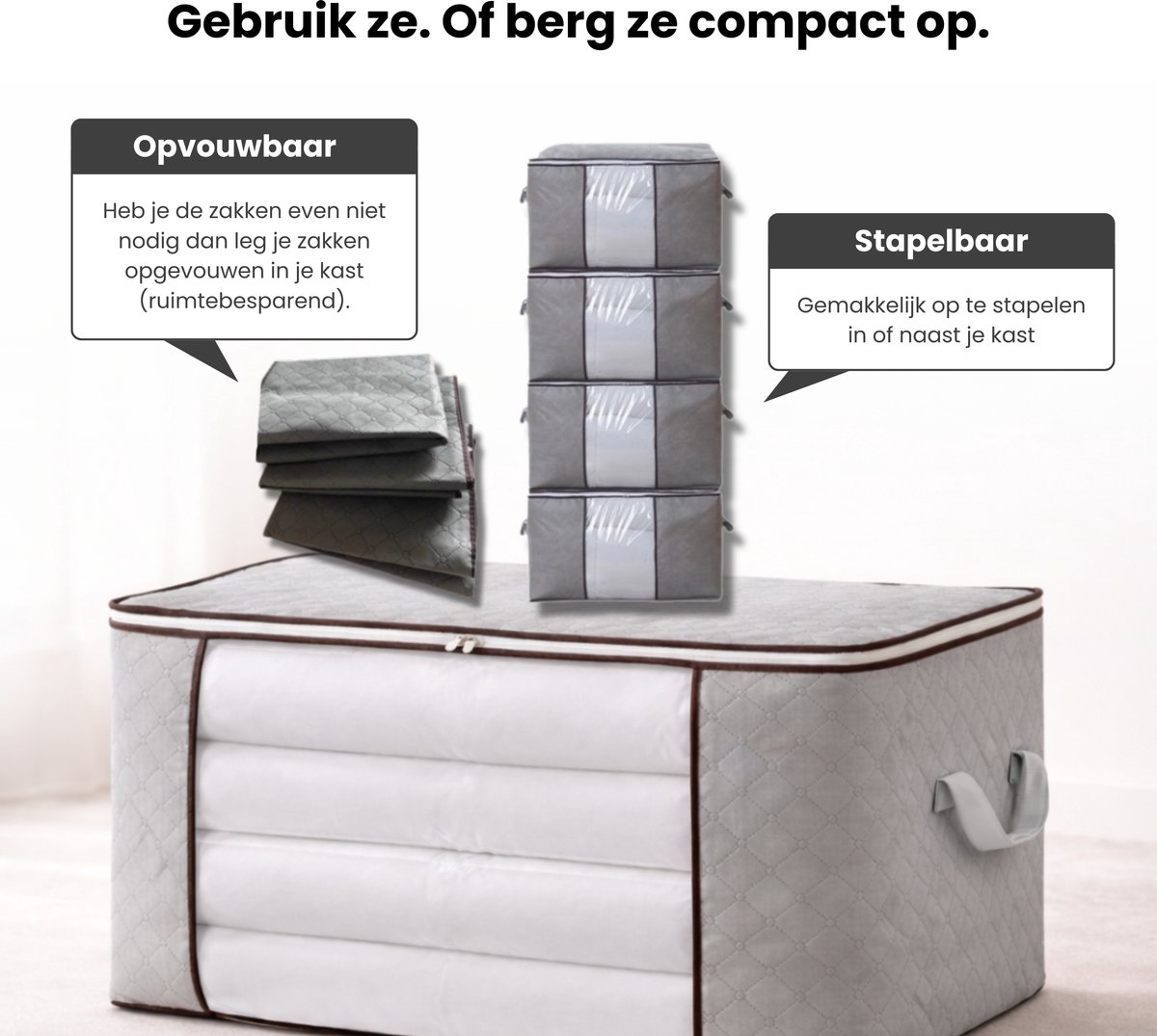 Vacuüm opbergzakken Jumbo - Sterke ruimtebesparende XXL zakken - 4