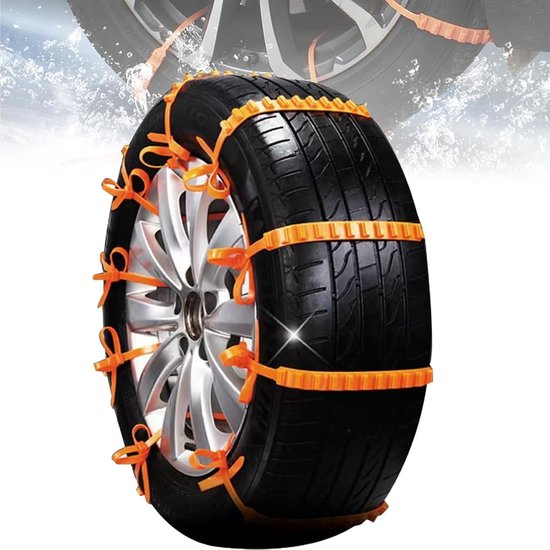 12 stuks - Sneeuwkettingen - Winterketting - Anti-slipkettingen voor Banden - Herbruikbare antislip sneeuwkettingen - voor autobanden - kabelbanden voor winterbanden - antislip kabelbinders - voor auto's, pick-ups, SUV's en andere voertuigen - 90 cm