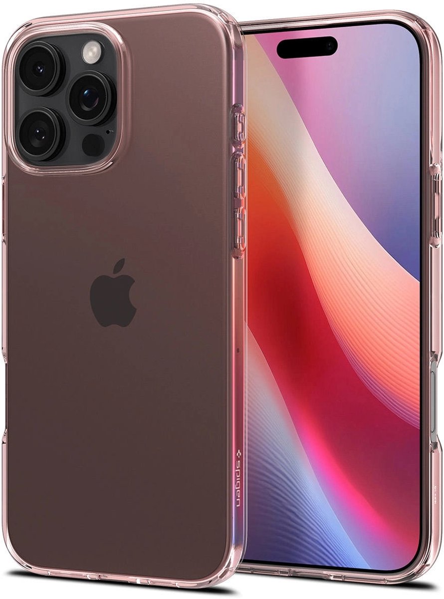 Spigen Crystal Flex Apple iPhone 16 Pro Max Hoesje Back Cover Transparant Roze
