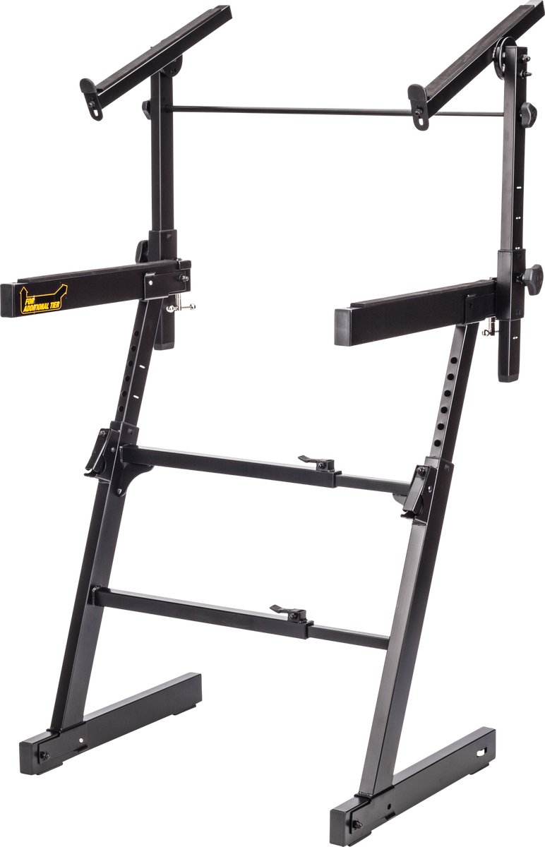 HERCULES Stands HCKS-410B dubbele keyboardstandaard, Auto Lock hoogteverstelling, Z-stijl