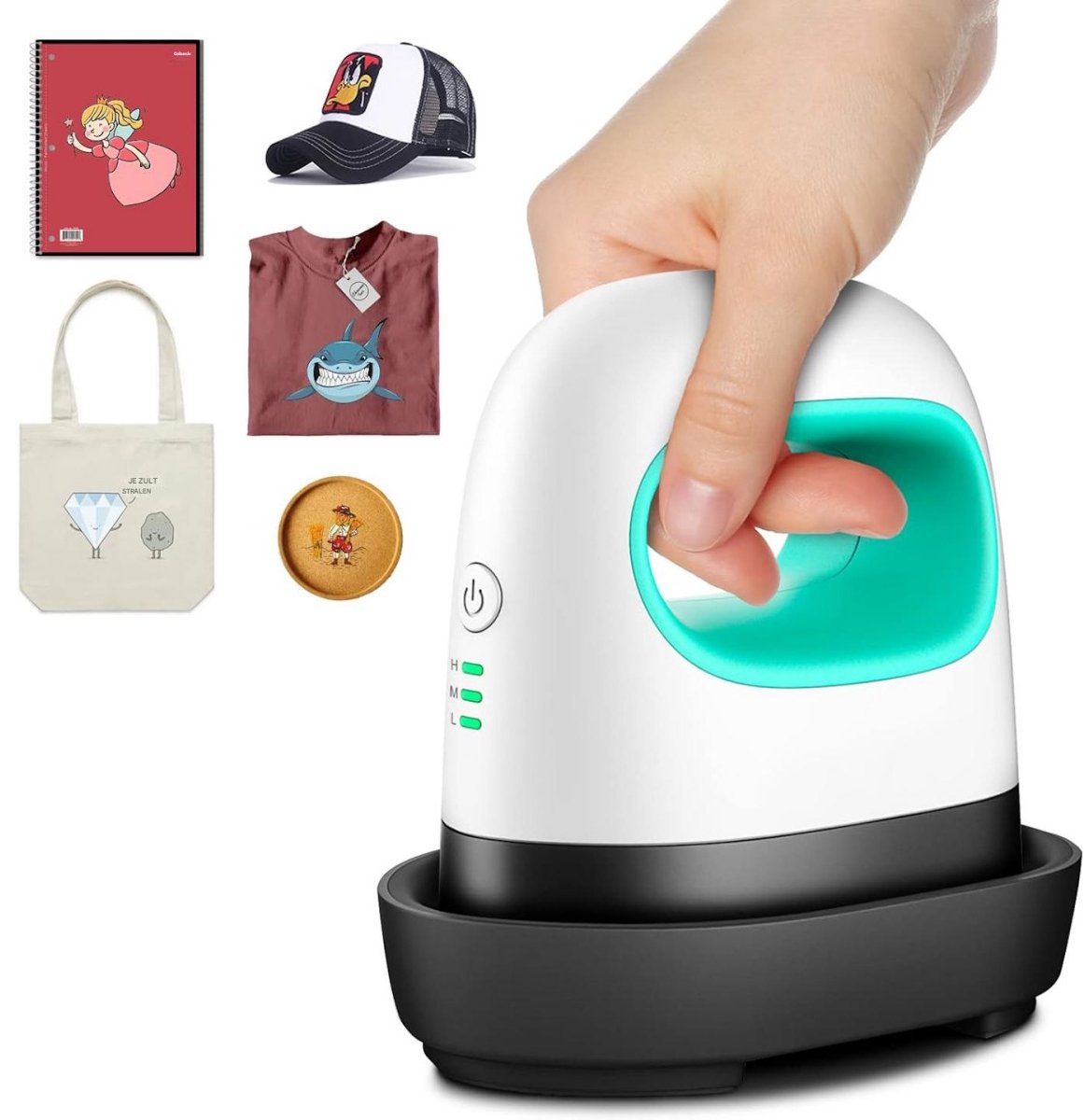 GELLDG Mini hittepers - Draagbare - Doe-het-zelf transfermachine - Kleine vinyl accessoire - Textiel hittepers - Geschikt voor kleding, T-shirts, schoenen, hoeden