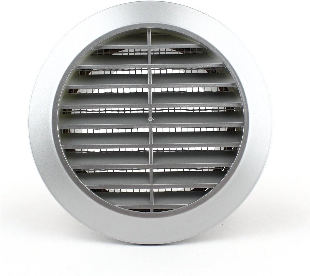 Rond Ventilatie Rooster met Insectennet - Ø 90mm - Uitlaatrooster Kunststof Zilver