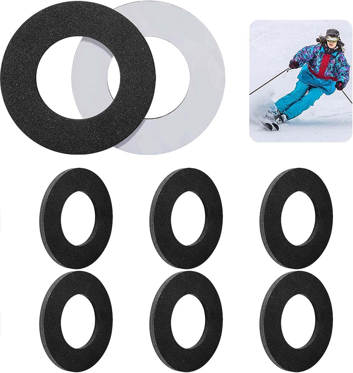 6x Schuim Kussen - Skikkel Pads voor Skischoenen, Snowboardlaarzen en Schaatsen - Anti-Wrijving Hielbescherming
