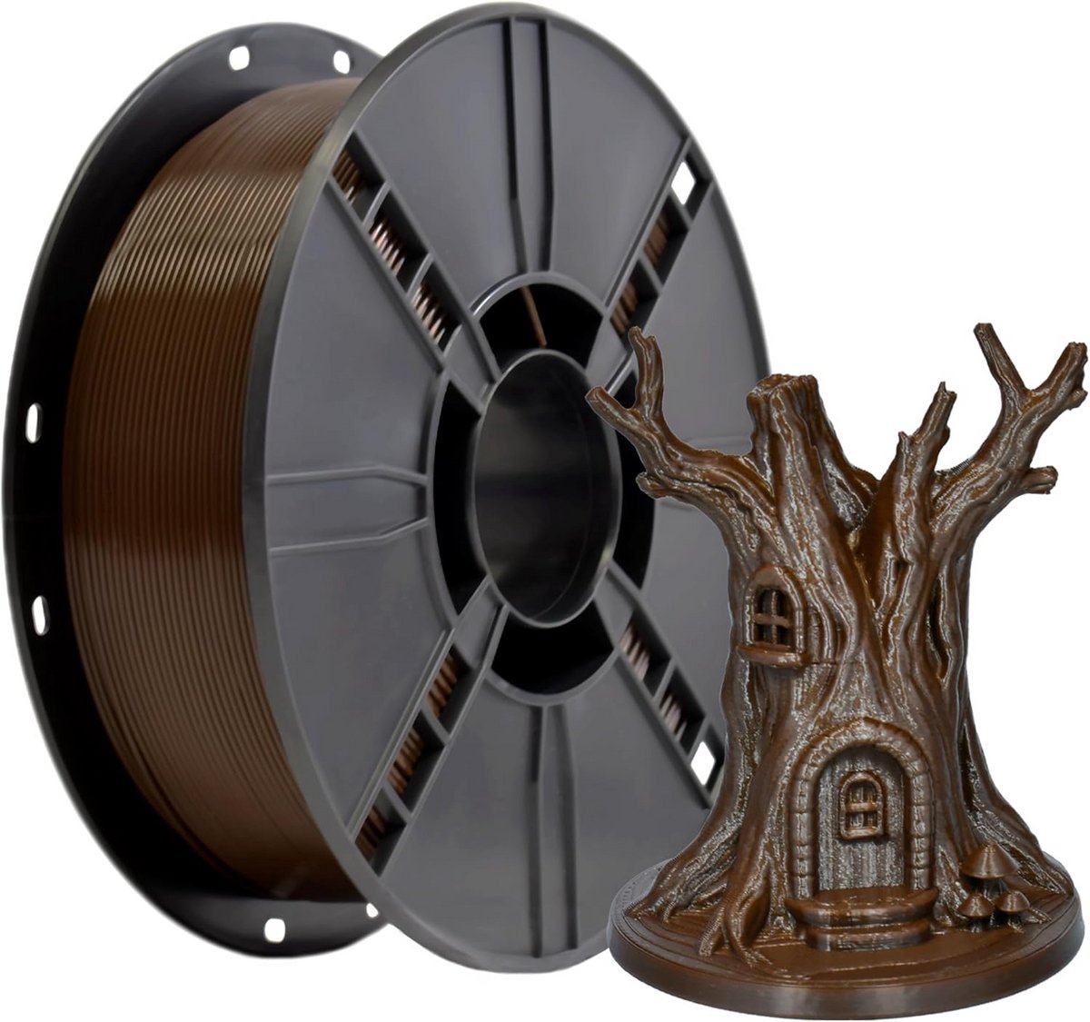 PLA+ 3D Printer Filament 1.75mm Bruin 1KG - Hoge Sterkte voor 3D Printers