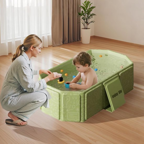 Peuterbadje - Draagbaar babybadje - Opvouwbaar badje - Handig voor op reis en onder de douche - Gemakkelijk schoon te maken - Stevig en dik - Geschikt voor kinderen van 1-8 jaar van Merkloos — afbeelding 3