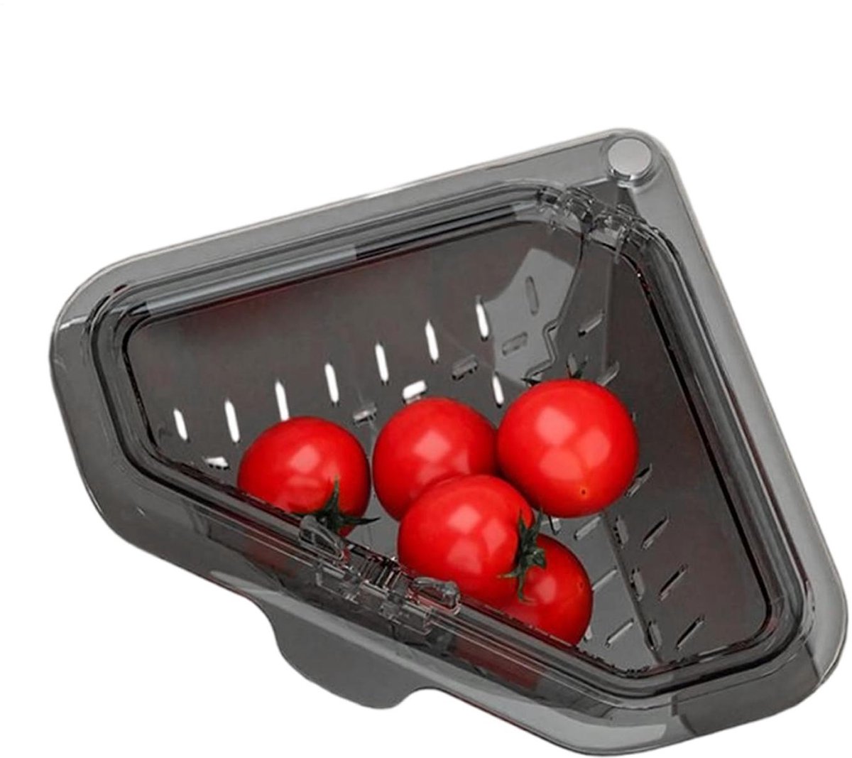 Fruit Wasser Spinner - Sladroger - Hoekvormig Driehoekig Ontwerp Met Magnetische Bevestiging - 1 Stuks - Keuken En Badkamer Zwart