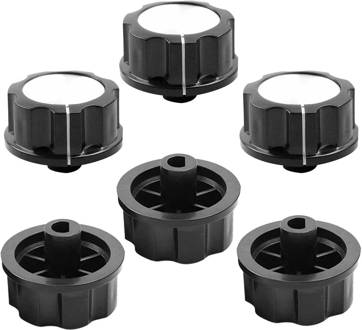 Set van 6 Universele Draaiknoppen voor Timer en Temperatuurregeling