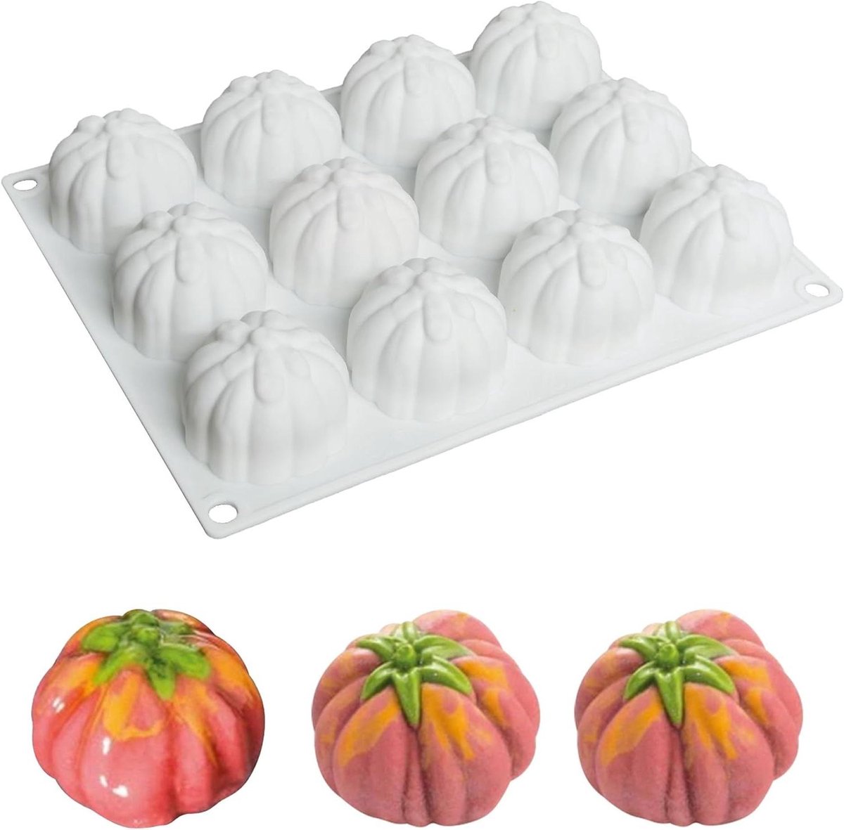 Siliconenmal met 3D Pompoen Vorm - Bakvormen voor Chocolade, Fondant en Cheesecake