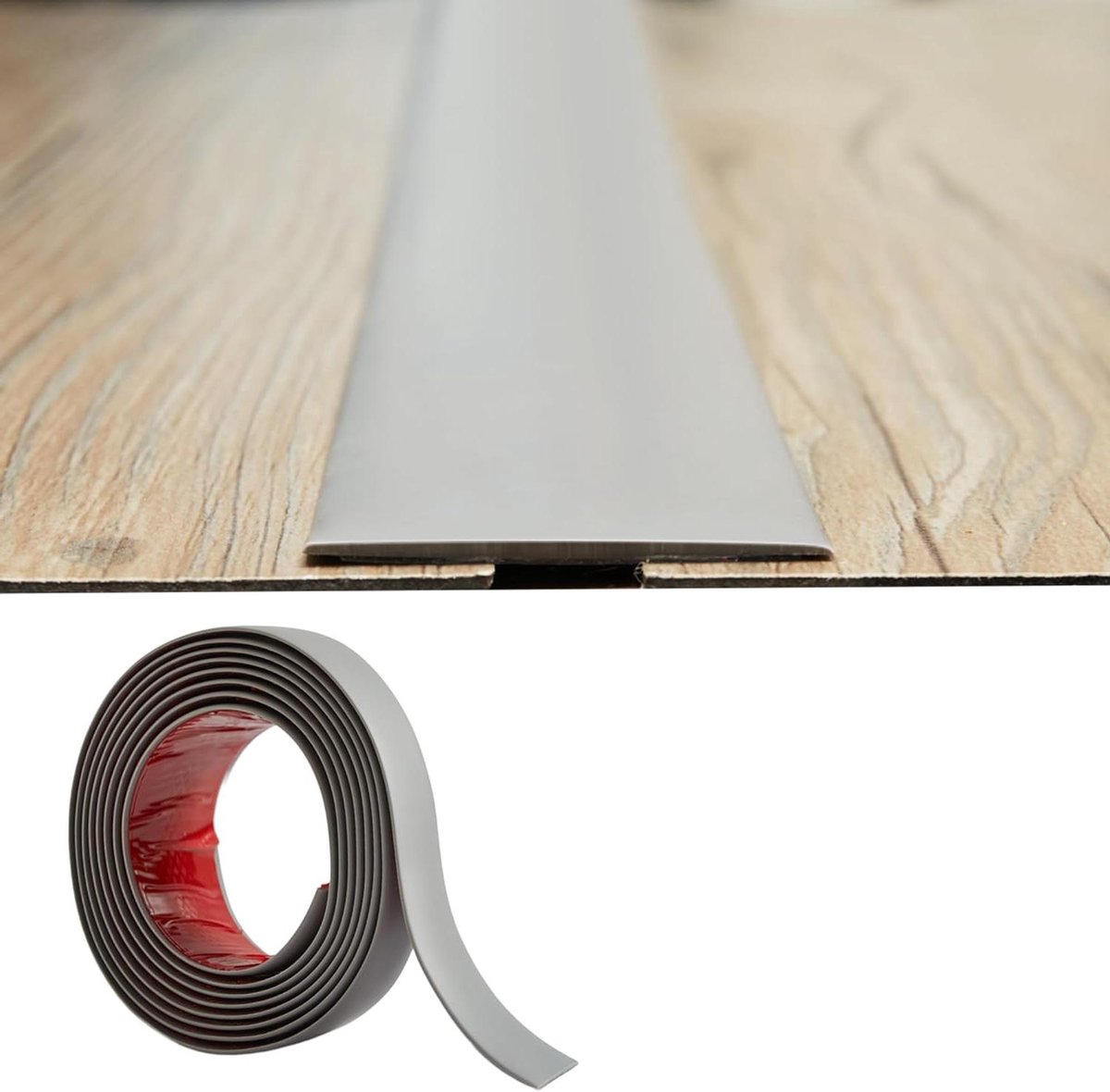 Vloerovergangsprofiel zelfklevend 2mm grijs 5cm breed laminaat vloerbedekking 2m