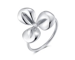 Twice As Nice Ring in edelstaal, bloem Zilverkleurig 52