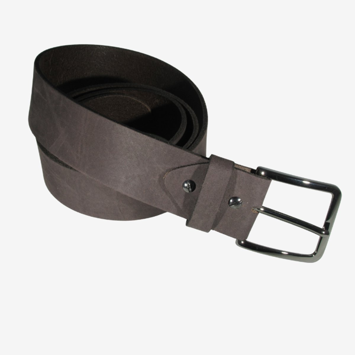 Apollo - Handgemaakte heren riem - Italiaans leer - Bruin - Italiaanse gesp Nikkel Satin - Hoogte 3.8 cm - Maat 100