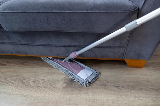 Dweilset met Telescoopsteel 140cm en Microvezel Platte Dweil — afbeelding 3