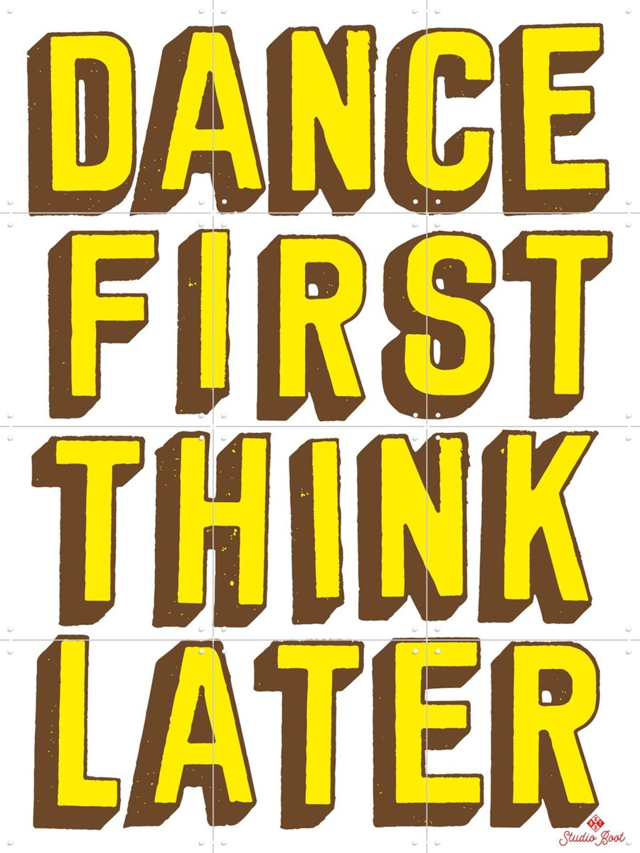 IXXI Dance First, Studio Boot - 60 x 80 cm - Gratis ophangtool - Grote wanddecoratie en posters - Typografie, Vintage, Speels, Illustraties, Grafisch