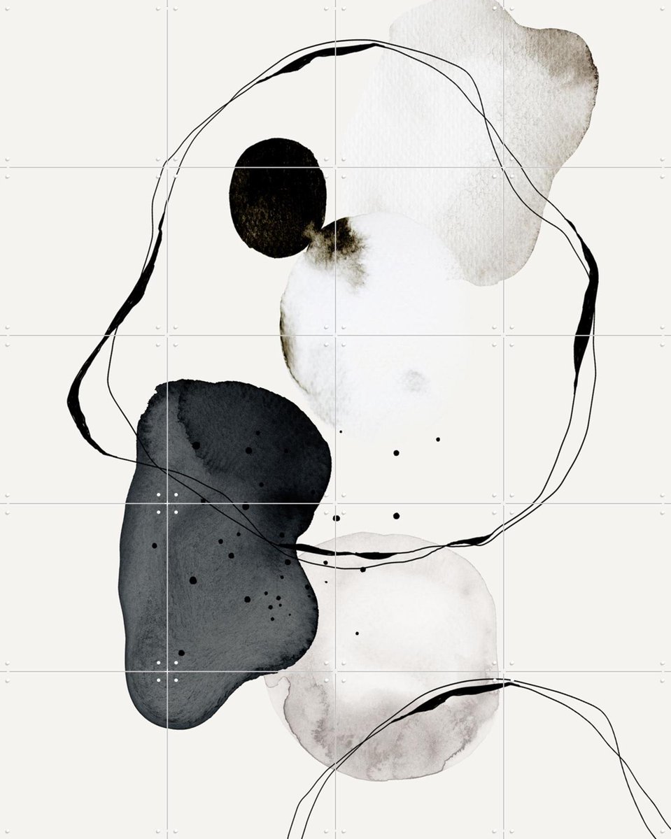 IXXI Abstract World No.1, The Miuus Studio & Various - 80 x 100 cm - Gratis ophangtool - Grote wanddecoratie en posters - Aquarel, Klassiek