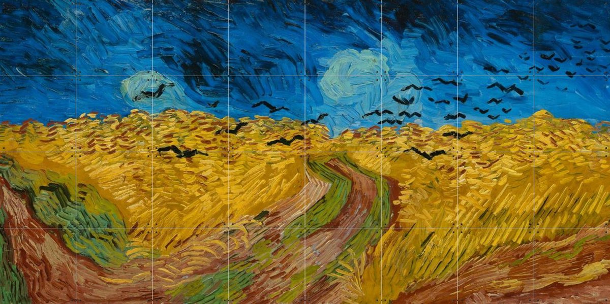 IXXI Korenveld met kraaien (1890), Vincent van Gogh (1853 - 1890) & Van Gogh Museum - 160 x 80 cm - Gratis ophangtool - Grote wanddecoratie en posters