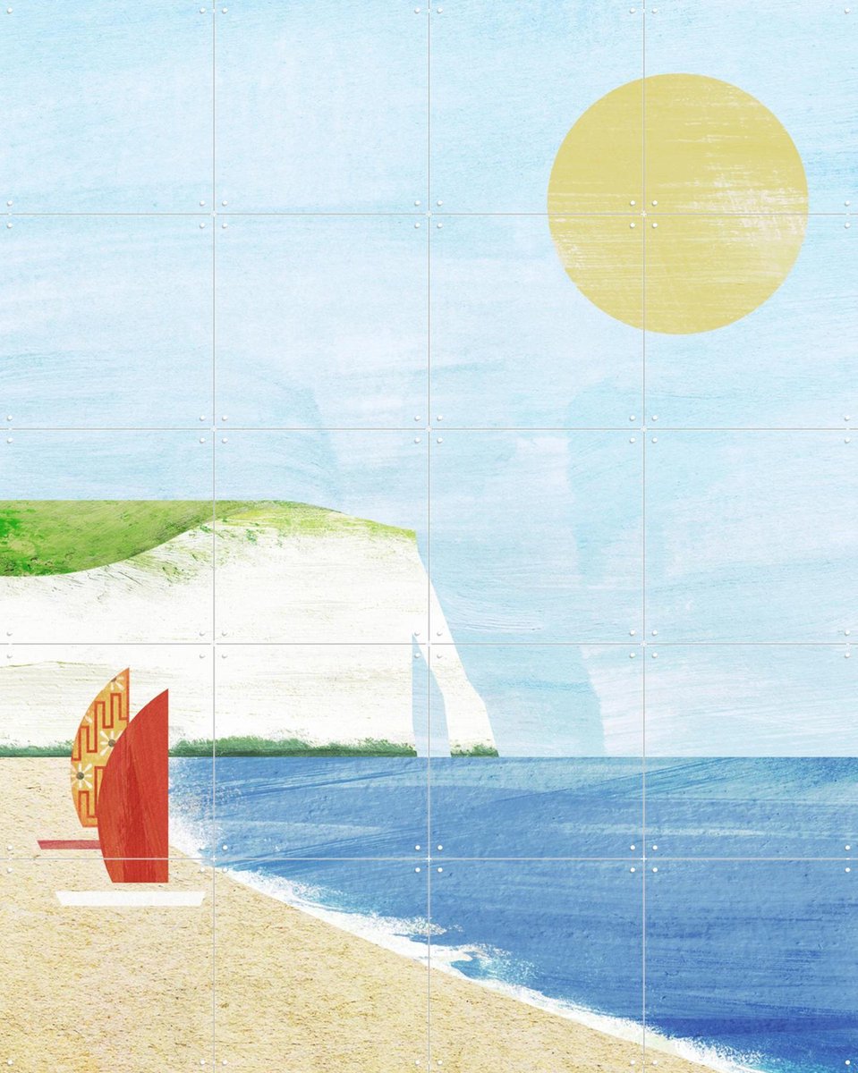 IXXI White Cliffs, Henry Rivers - 80 x 100 cm - Gratis ophangtool - Grote wanddecoratie en posters - Geometrische Kunst, Kleurrijk, Illustraties