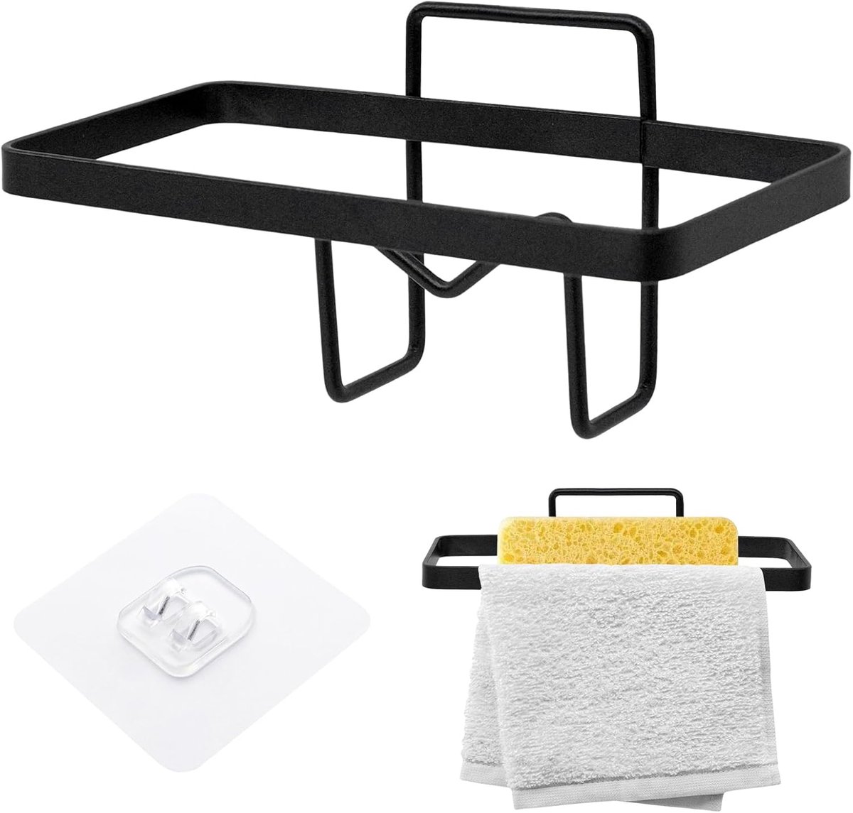 2-in-1 Keukenafvoerrek en Sponshouder - Roestvrij Staal Keuken Organizer