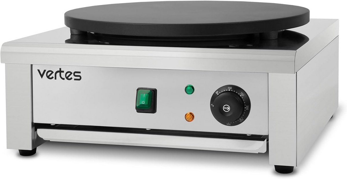 Professionele Crêpemaker Elektrisch RVS 40 cm - Horeca Pannenkoekenmachine 3000W