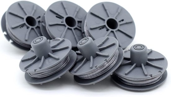 6 stuks reservedraadspoel 5307-20 voor Gardena turbotrimmer; reserveonderdeel voor grastrimmer 9805, 9806, 9807, 9808, 9809, 9827, 8846, 8847, 8848, 9870, 9872, 9874 - Ø 1 ,6mm, 6,1 m Lengte van Merkloos	 — afbeelding 2