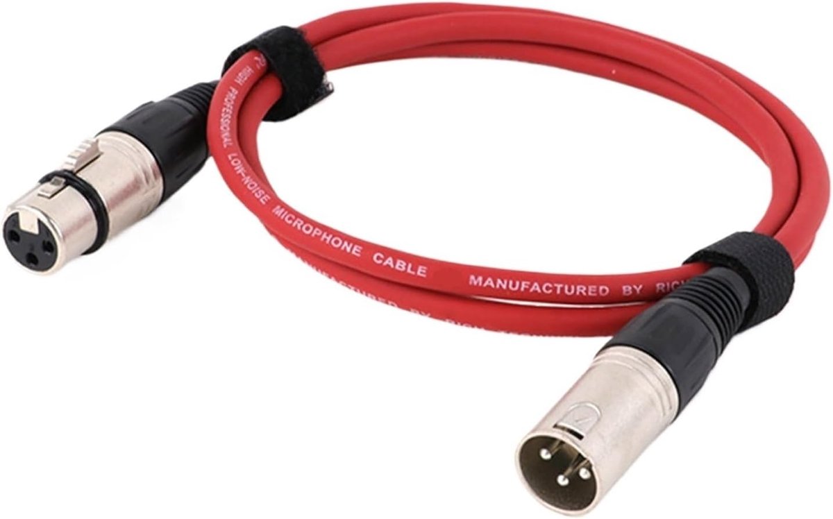 Audiokabel - Microfoon Kabel - Signaal Overdracht - XLR 3-pins Connectoren - 2 Meter - Rood