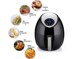 SAVI® Airfryer xl - Airfryer xxl - Heteluchtfriteuse - Zwart- 33cm x 33cm x 37cm