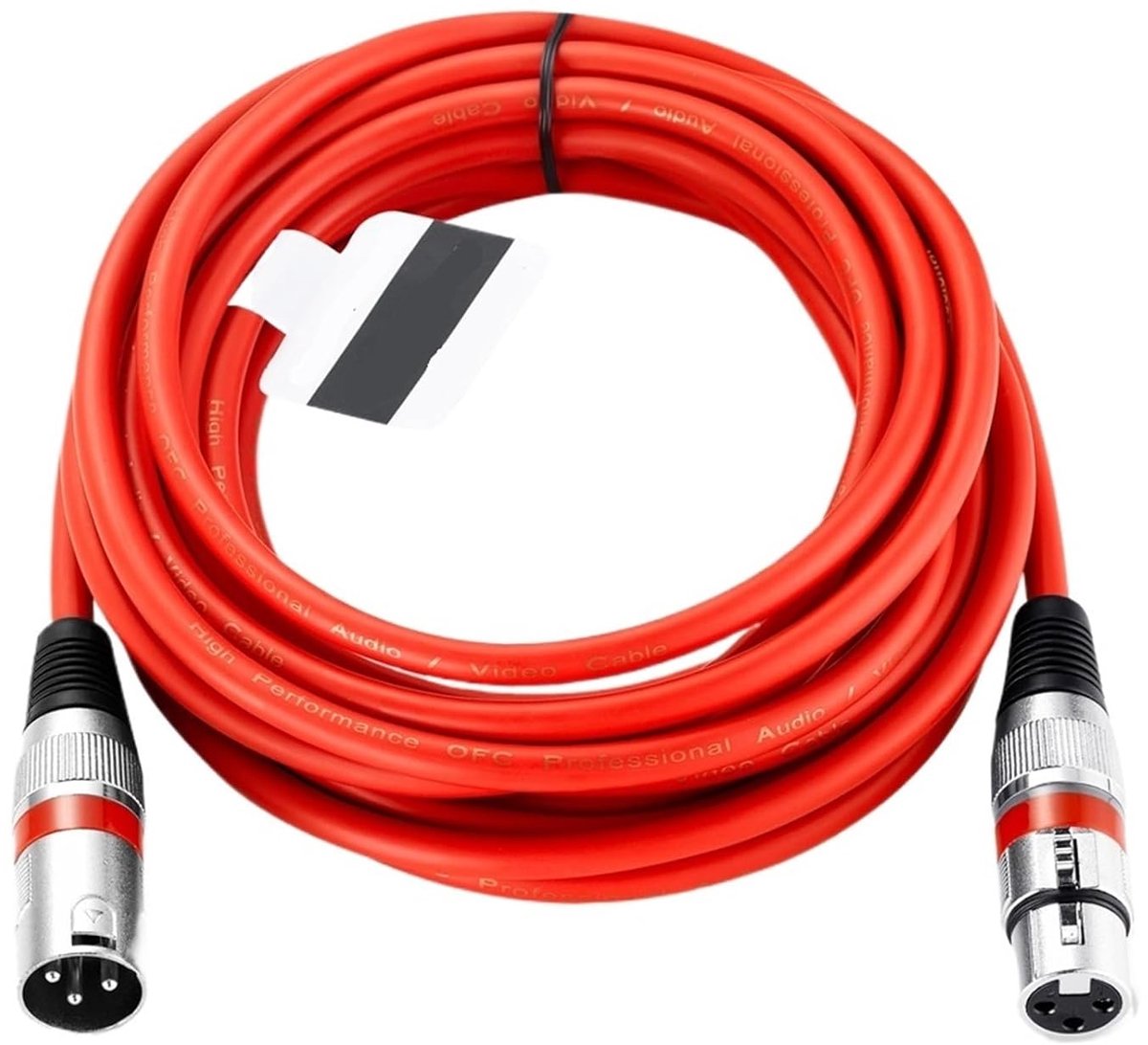 Audiokabel - Microfoon kabel - Muziek opnemen - Afgeschermd vlechtwerk - 1 meter - Rood