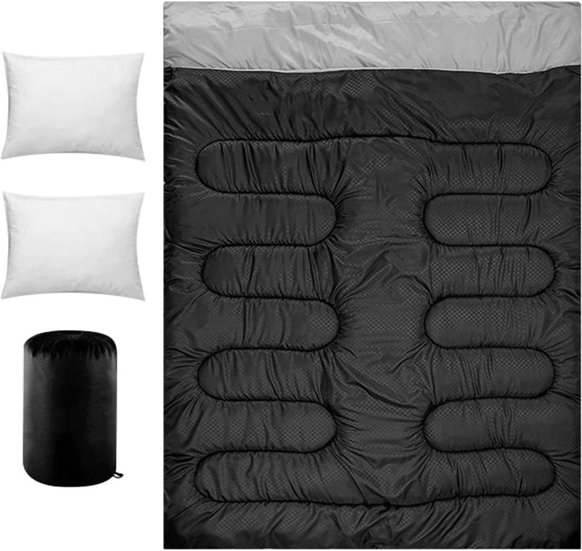 Dubbele Slaapzak - Kampeer Accessoires - Outdoor Reizen - Lichtgewicht Ontwerp - 220 x 150 cm