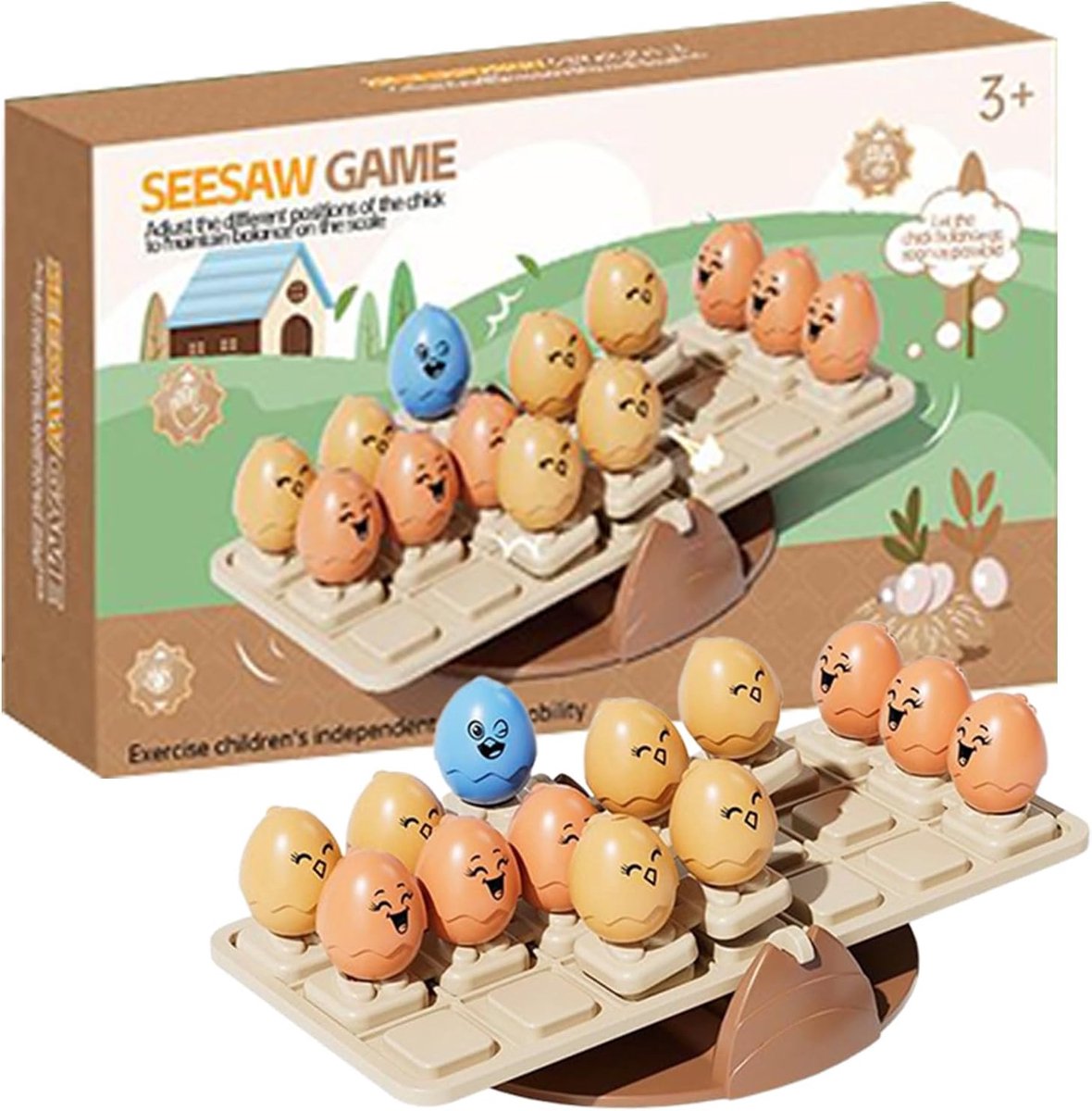 Balanceringsspel Kuikens - Stapelspel Wipwap - Educatief Puzzelen - Sensorisch Gericht Spel - 18.5x5.5x10.5cm - Multi-color