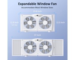Raamventilator – Ventilatie unit – Luchtcirculatie – Omkeerbare luchtstroom – Verstelbaar 60-94cm