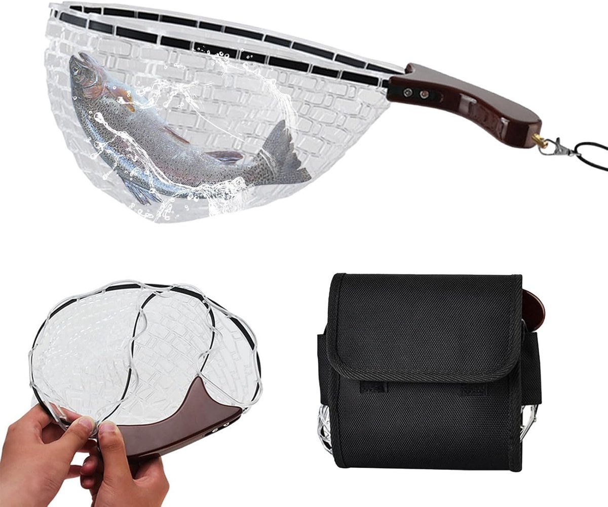 Schepnet Opvouwbaar - Vangnet Aquarium - Vis Vangen - Antislip Handgreep - 47 x 36 x 20 cm - Meerkleurig