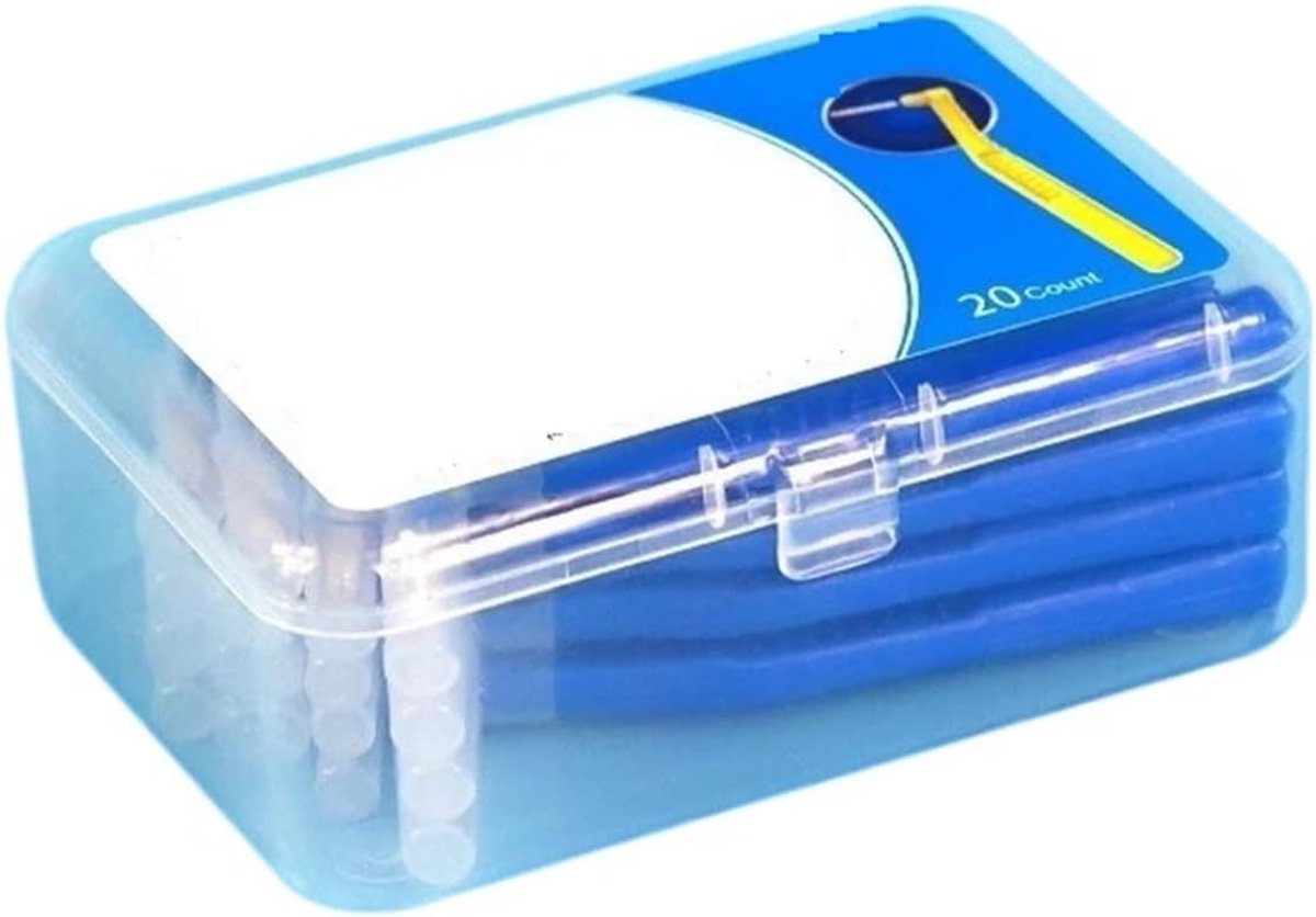 Interdentale Borstels - Tandenstokers - Mondhygiëne - L-vormig Ontwerp - 20 Stuks - Blauw