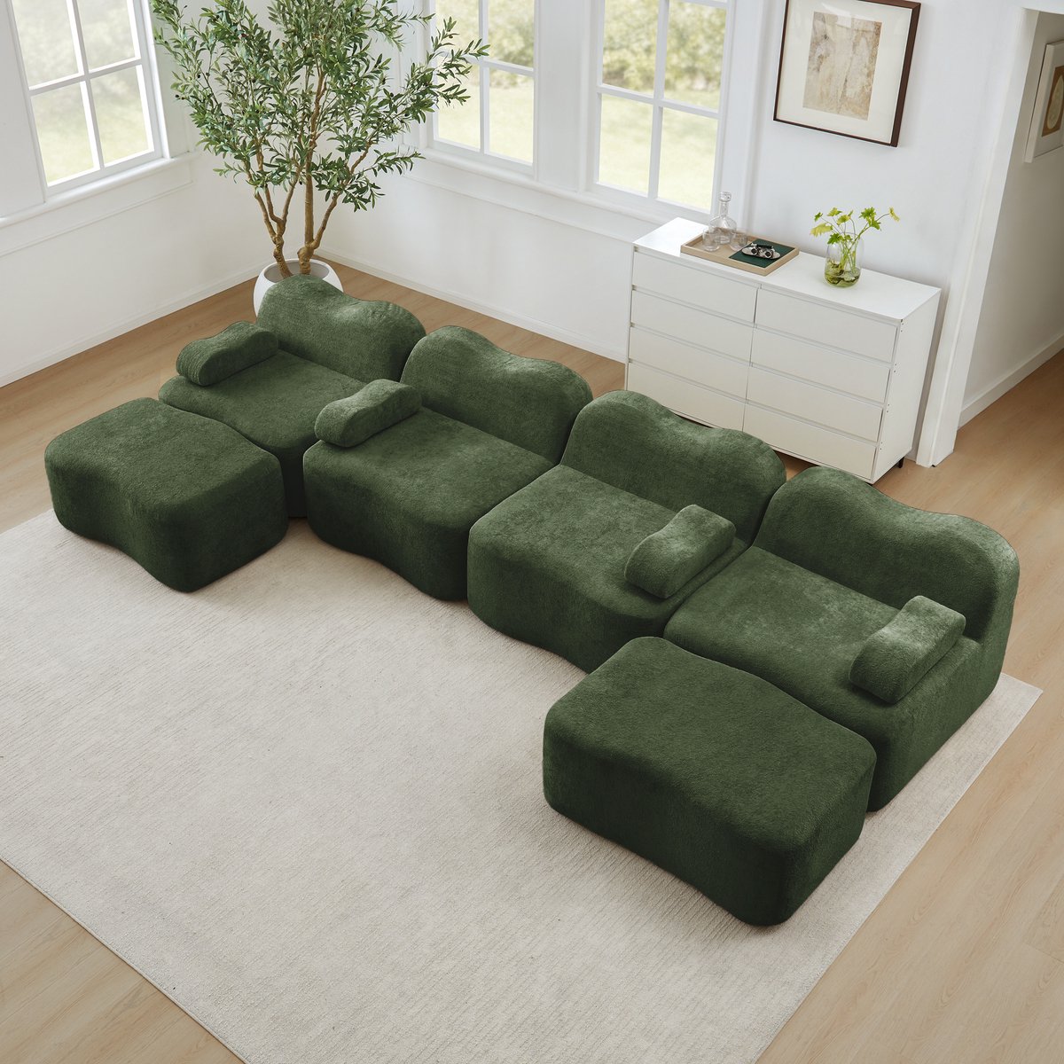 HAUSS SPOLE Hoekbank - Modulaire Golfbank - U-Vorm Met Ottomans - 4-Zits Loungesofa Voor W