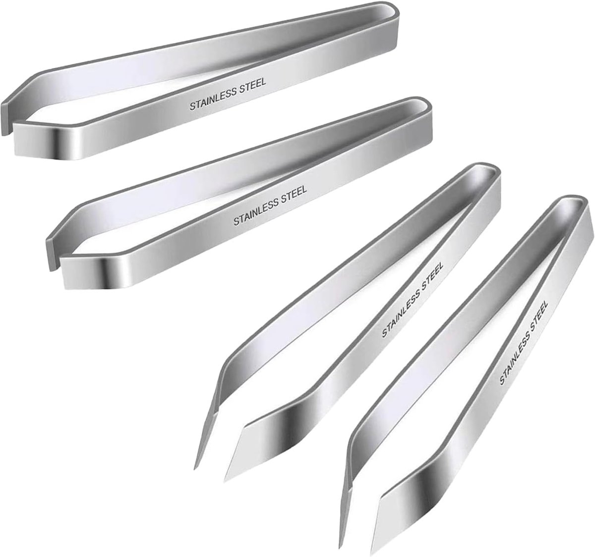 Gratpincet Set - Visgraat Tang - Nauwkeurig Werken - Plat En Schuin - 4 Stuks