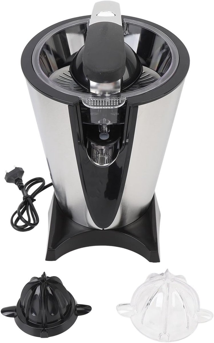 Elektrische Citruspers - Sinaasappel Citroenpers - Vers Sap Maken - Krachtige 600W Motor - Compact Formaat - Zilverkleurig
