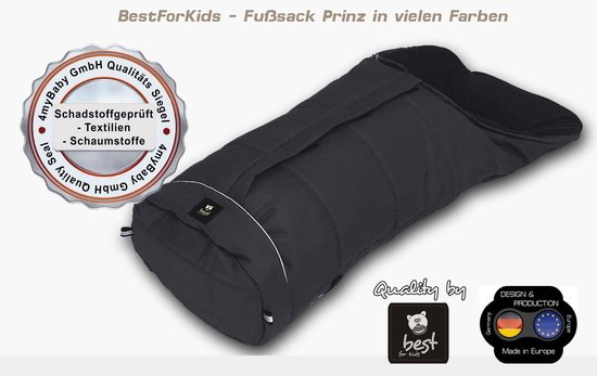 Winter Voetenzak - Kinderwagen Zak - Baby Warm Houden - Waterdicht Winddicht Fleece - 105x48cm - Zwart van Merkloos — afbeelding 3
