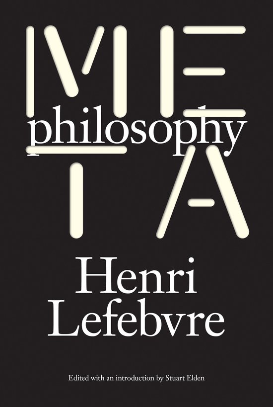 Boekomslag met de tekst 'META philosophy Henri Lefebvre' in crème op een zwarte achtergrond.
