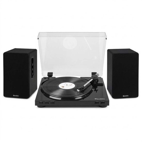 Audizio RP310 platenspeler HiFi set met 2 boekenplank speakers - Bluetooth - 80W