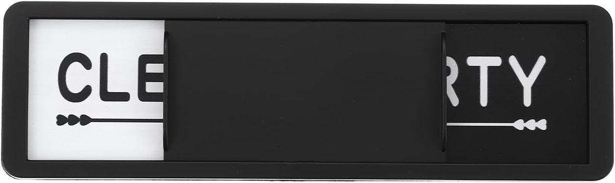 Vaatwasser Magneet - Schoon Vuil Teken - Keuken Gadget - Schuif Indicator - 7x2 Inch - Zwart Wit