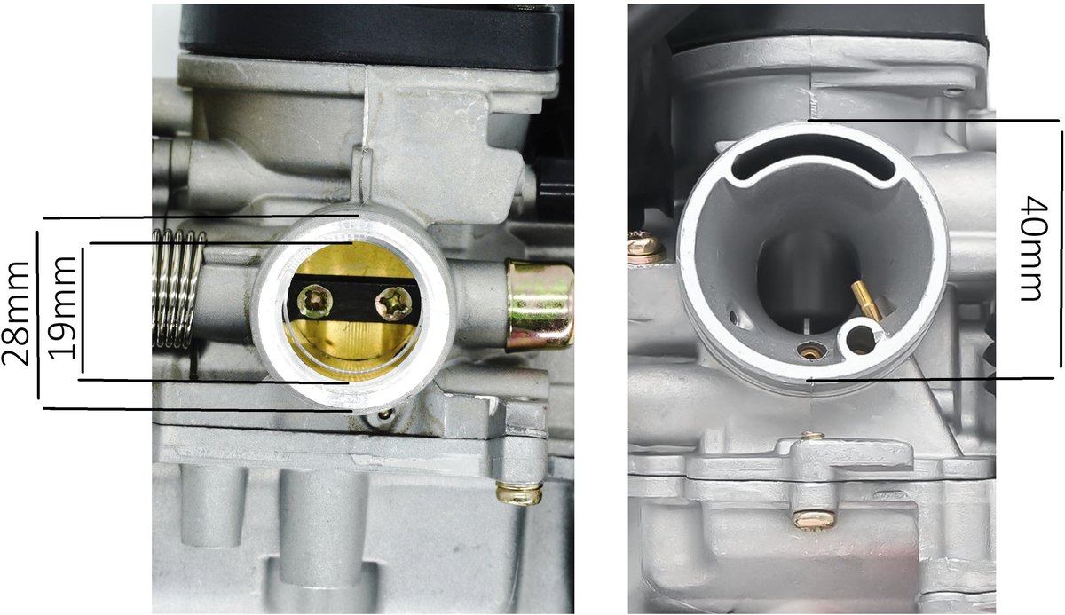 Universele carburateur 50cc 4-takt scooter - GY6 - Sym - Kymco - Piaggio - Vespa - Peugeot – foto 3