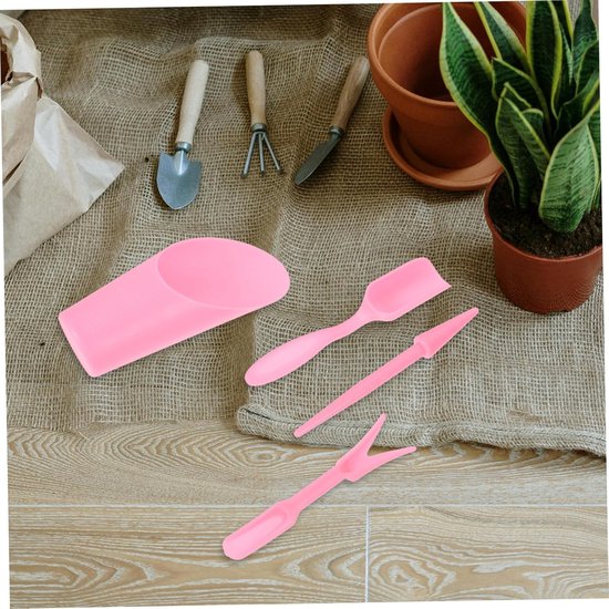 Tuingereedschap Set - Planten Hulpstukken - Kleine Planten Verpotten - Kunststof Materiaal - 158 cm Lengte - Roze van Tuingereedschap. — afbeelding 3