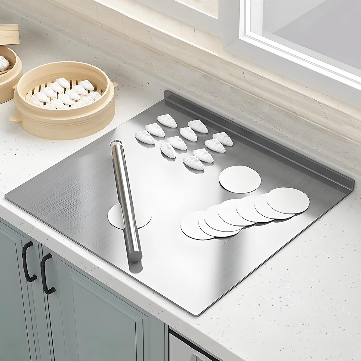 Keuken Snijplank - Hakplank - Maaltijd Voorbereiding - Roestvrij Staal 316 - 80x58cm