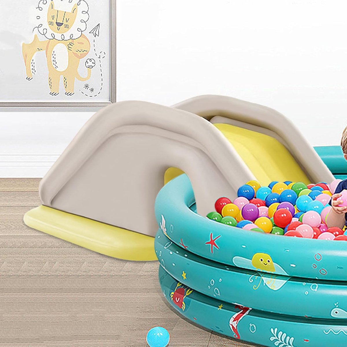 Opblaasbare Waterglijbaan - Zomer Speelgoed - Zwembad Plezier - Verlengde Glijbaan - 235x82x70cm Basis - Geel