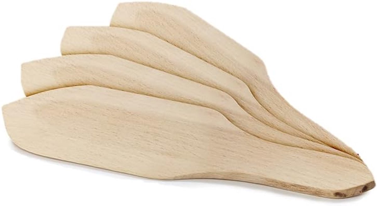 Crêpespatels - Pannenkoek spatels - Bakken en serveren - Set van vier - Klein formaat - Bruin