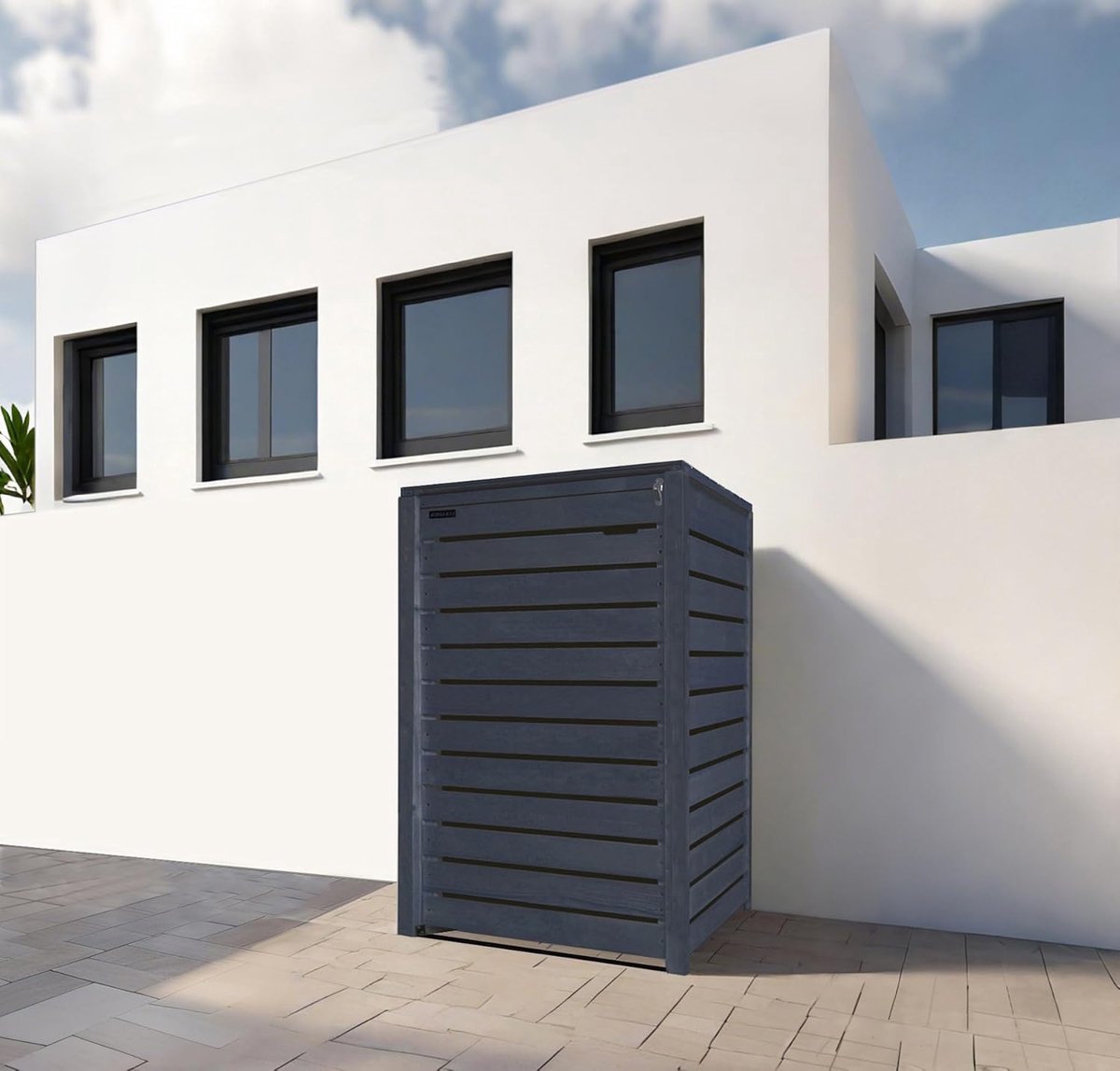 Afvalcontainer Omkasting - Prullenbak Huis - Tuin Opruimen - Voor 1 Tonne - 63 x 63 x 103.5 cm - Antraciet