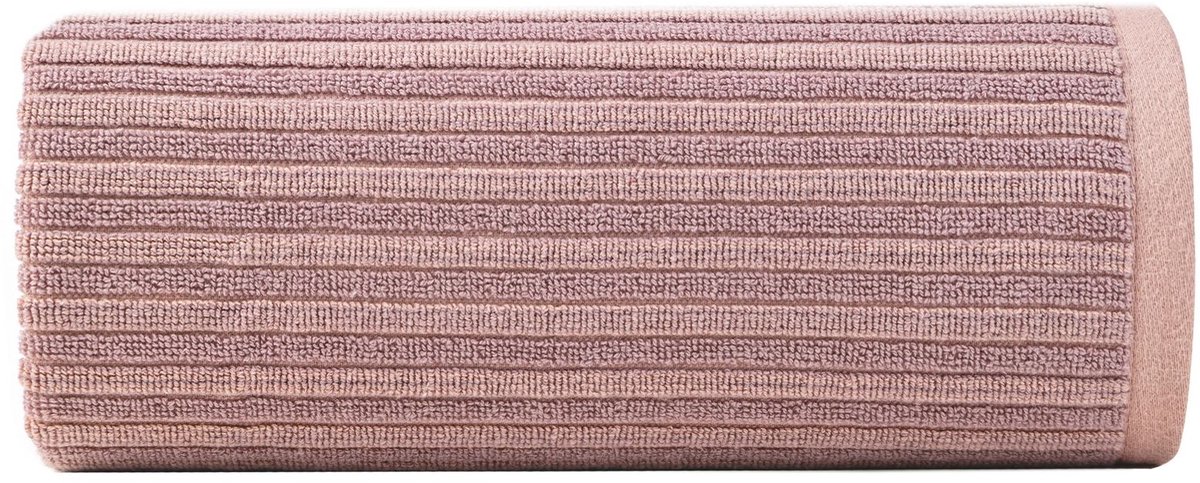 Eurofirany Terra Collection - Standaard Badhanddoek - 70x140 cm - Pudderkleur - Frotte - Met Decoratieve Rand