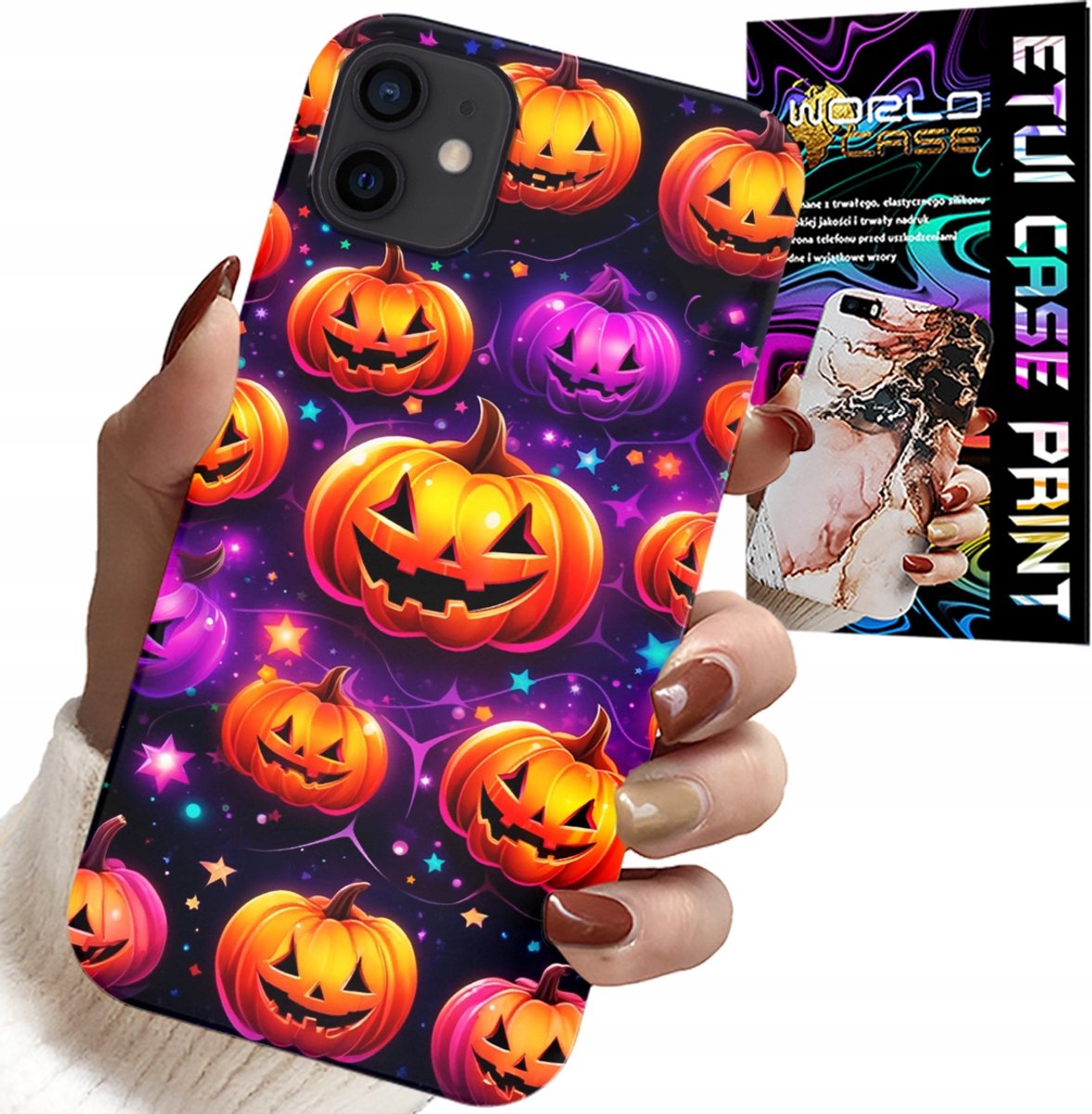 iPhone 11 hoesje - Halloween, Salem, griezelige pompoenen, patronen